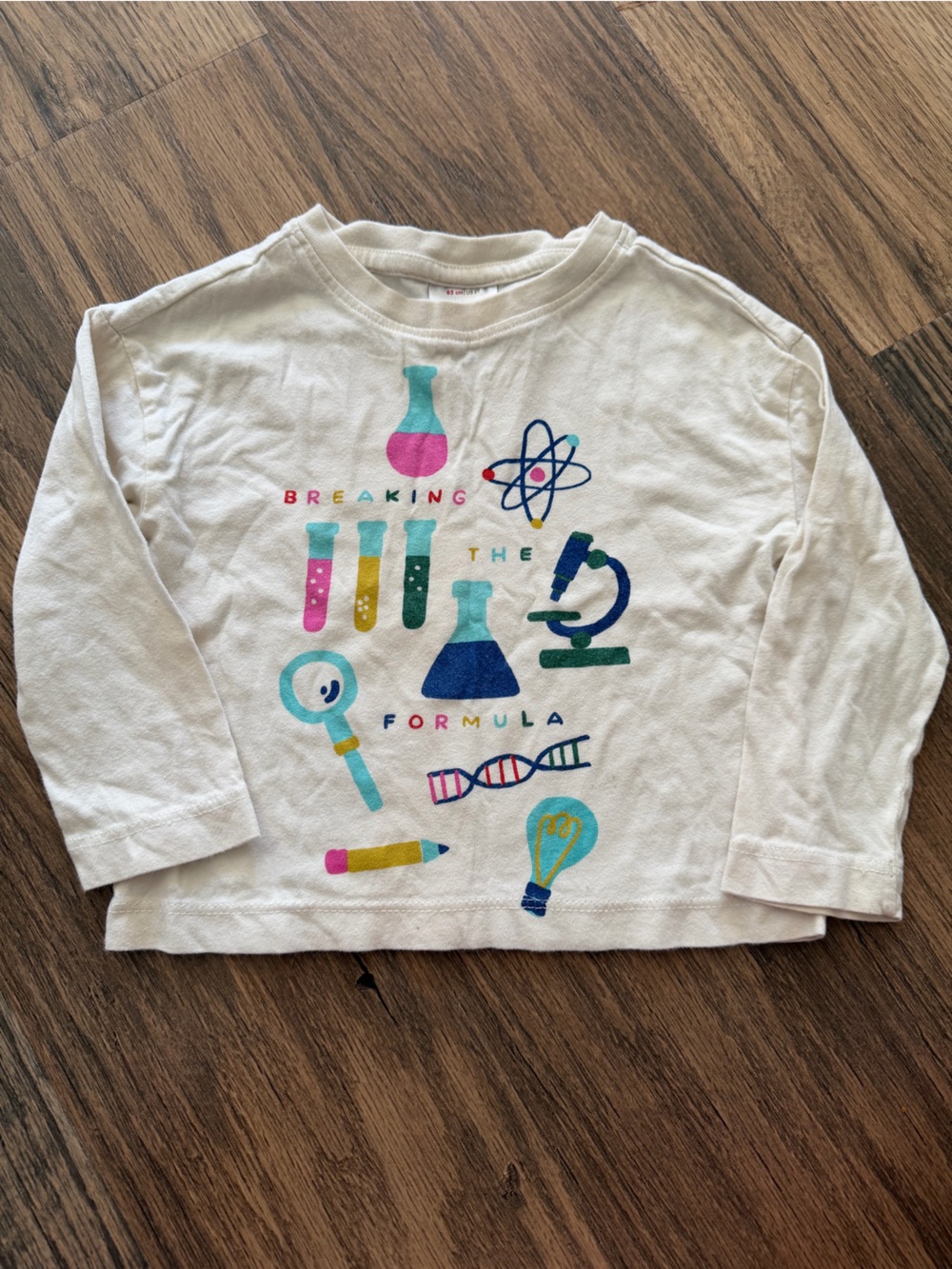 Hanna Andersson Kids Science Graphic Long Sleeve Shirt - Cream 100% Cotton